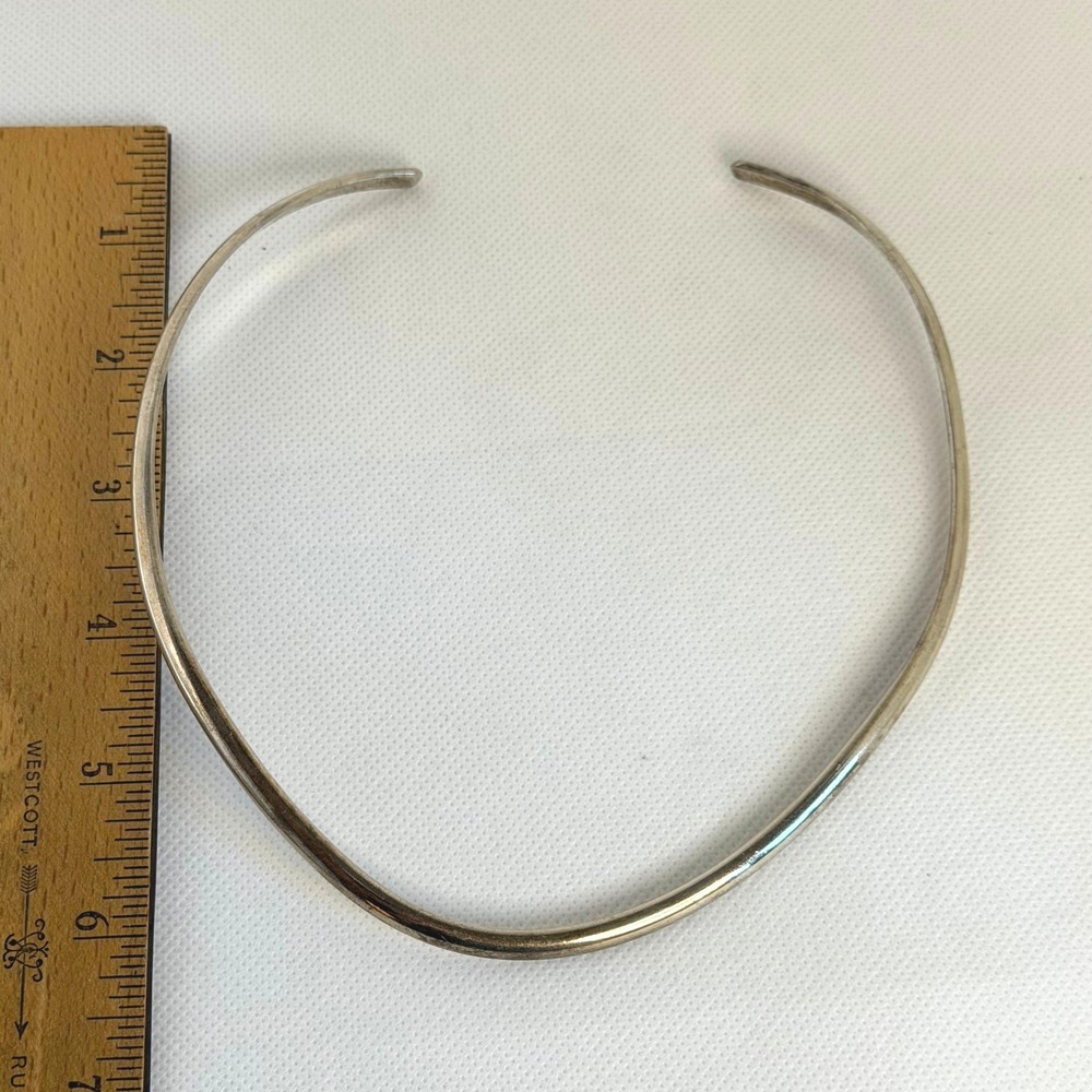 BJ Navajo Sterling Silver Torque Collar Necklace - Picture 6 of 6